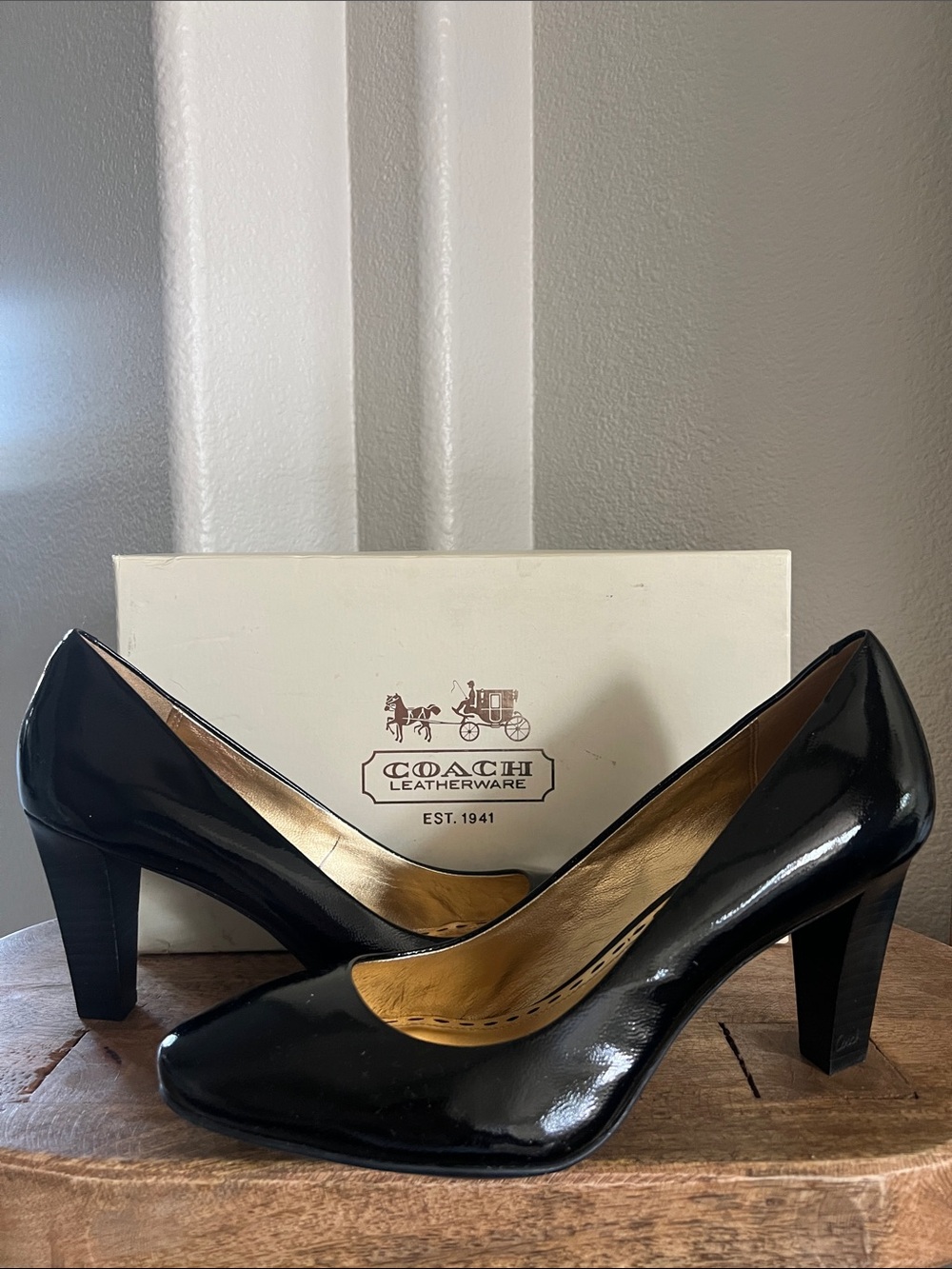 Coach Sheri Black Patent Leather Pumps